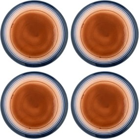 Niebieskio-pomarańczowe kamionkowe talerze zestaw 4 szt. ø 27 cm Tatum – Bloomingville