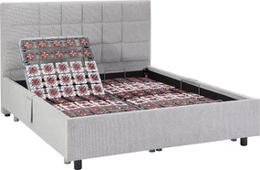 Łóżko elektryczne relaksacyjne dekoracyjne płytkowe + materac 3-strefowy 100% lateks - 2 x 70 x 190 cm - Tkanina - Szary - JOFAR marki Ysmée