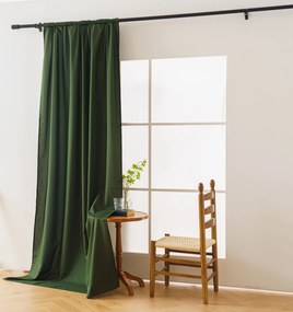 Ciemnozielona zasłona OXFORD 140x250 cm Zawieszanie: Metalowe pierścienie