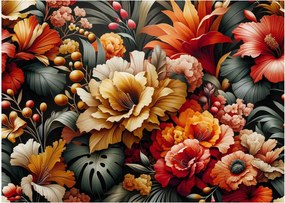 Obraz - Pomarańczowo-czerwone kwiaty (70x50 cm)