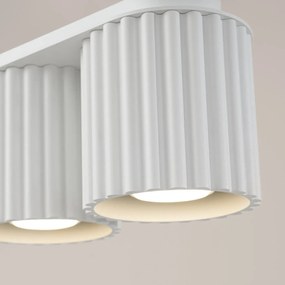 Plafon dwupunktowy AURA 2 biały GU10 ryflowany SOLLUX  LIGHTING