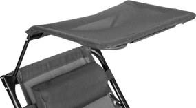 Składany leżak ogrodowy z regulowanym daszkiem Corfu 009, szary