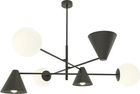 Czarna metalowa lampa sufitowa - 3X Dąb D141 T7-B36