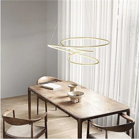 Lampa wisząca LED SPIRA z metalu w kolorze szczotkowanego złota 96W