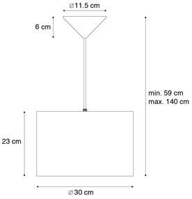 Nowoczesna lampa wisząca różowa ze złotem 30 cm - Rosalina Nowoczesny Oswietlenie wewnetrzne