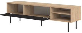 Czarna szafka pod TV w dekorze dębu 165x40 cm Ampère – TemaHome