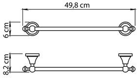 GEDY NV214513 Nevis Uchwyt na ręcznik 45 x 8,2 cm, chrom