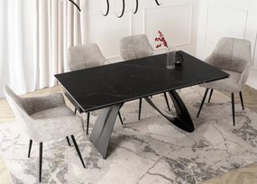 Stół Finezal rozkładany z ceramicznym blatem – nowoczesny stół do salonu i jadalni, 160–220 cm