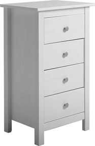 Biała wysoka komoda z litego drewna sosnowego 46x80 cm Berna – Marckeric