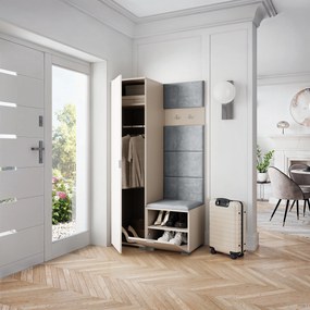 Masseno Garderoba LORI 95/181/51 cm Nowoczesna Szafa do Przedpokoju Kaszmir