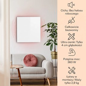 Klarstein Wonderwall 360W 60x60cm Panel na podczerwień Biały