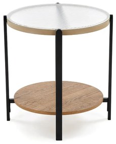 Stolik kawowy KAMALA S 53cm dąb naturalny/czarny HALMAR