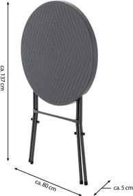 Składany wysoki stolik - szary 110 cm