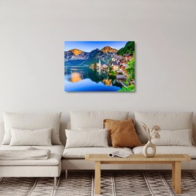 Obraz na szkle - Wieś alpejska (70x50 cm)