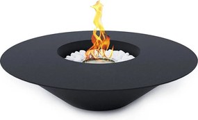 Czarny okrągły kominek ogrodowy na bioetanol SANTORINI D.60