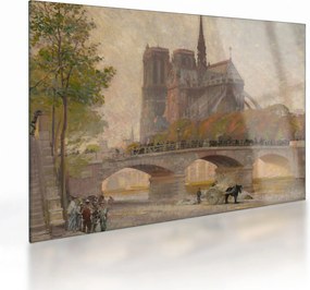 Obraz na szkle - Robert William Vonnoh, Notre Dame de Paris, reprodukcje (70x50 cm)