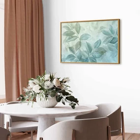 Plakat Miętowe liście 42x29,7 cm z ramą złotą bez marginesu ARTGEIST B
