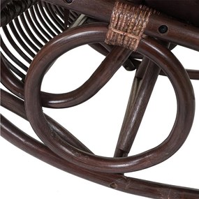Fotel bujany MCW-C40 Rattan,  brązowa poduszka