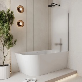 Parawan nawannowy półokrągły MOLIS Square Satin szkło satynowe matowe | Różne rozmiary : Kolor profili kabiny - chrom / srebrny, Rozmiar - 80x150 cm