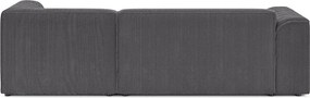 Ciemnoszary sztruksowy narożnik (prawostronny/z szezlongiem) Merid – Ropez