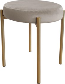 Taboret DIOR stelaż metalowy tkanina Welur : Kolor Stelaża - Złoty, Kolor tkaniny - VELVET - MG09, Typ tkaniny - Velvet
