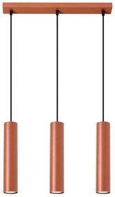 Czerwona potrójna lampa wisząca nad stół - M059-Maik