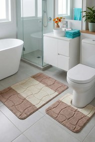 Beżowe klasyczne chodniczki do łazienki M0-D04