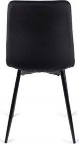 Krzesło Tapicerowane do Jadalni PERU Czarne Welurowe Nowoczesne Loft