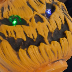 HOMCOM Dekoracja na Halloween Czarownica z miotłą, świecące oczy, straszne dźwięki, elastyczne ramiona, 107x65x190 cm