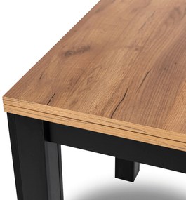 Stół Kwadratowy Rozkładany MAX 80-160 cm Dąb Craft/Czarny Nowoczesny Loft