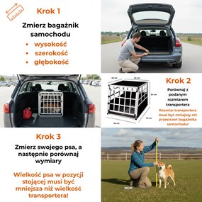 Transporter dla psa BRUNO, 70x54x51cm, srebrna/czarna Cadoca