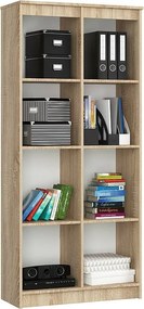 Regał AKORD R80 Dąb Sonoma 80 cm kolor Dąb Sonoma mat 8 półek 80x35x180 cm