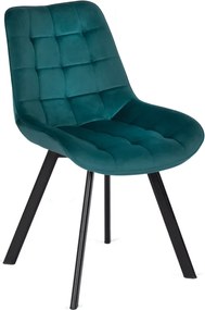 Krzesło Tapicerowane do Salonu RICK Turkusowe Welurowe Nowoczesne Loft