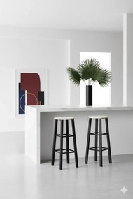 Antracytowy zestaw dwóch stołków barowych loft L8-W55