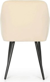 Zestaw 2 beżowych welurowych krzeseł pikowanych - Cormelis 4X