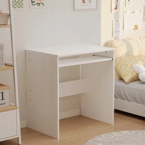 Biurko Komputerowe Białe 70 cm – Loft z Półką na Klawiaturę