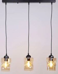 Czarna potrójna lampa wisząca szkło bursztynowe - Z025 A2-G20