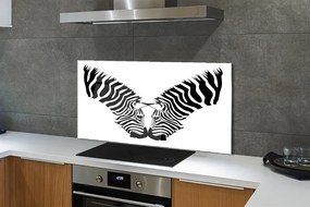 Szkło do Kuchni na Ścianę Lustrzane Odbicie Zebry