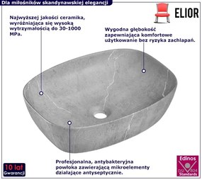 Prostokątna umywalka nablatowa w kolorze betonu  - Zeller 4X