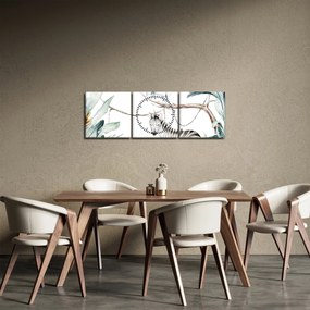 Obraz - Zwierzęta egzotyczne (z zegarem) (90x30 cm)