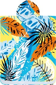 Ponczo plażowe SUMMER FRESH niebiesko-żółte 80x145 cm