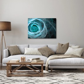 Obraz - Abstrakcyjny różowy niebieski z czarnym tłem (70x50 cm)