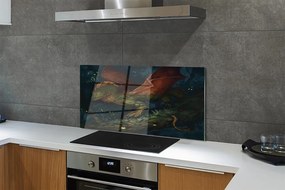 Szklany Panel Leśny Smok w Gęstwinie