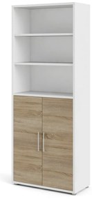 Biały regał modułowy w dekorze dębu 89x222 cm Prima – Tvilum