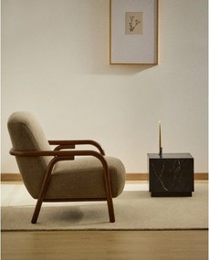 Szarobrązowy fotel z tkaniny szenilowej Sylo – Kave Home