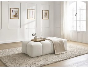 Biały podnóżek z materiału bouclé Everest – Bobochic Paris