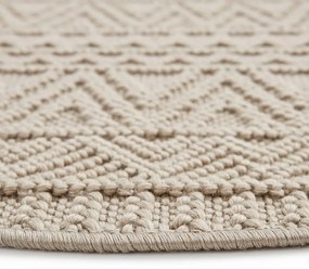 Dywan nowoczesny Helix 3D boho beżowy 160 cm x 160 cm koło