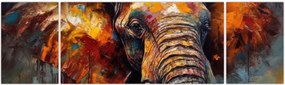 Obraz - Malowanie słonia (170x50 cm)