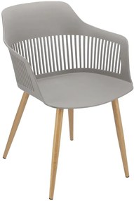 Szare krzesło kuchenne z ażurowym oparciem R9-M32