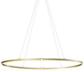 Designerska lampa wisząca mosiężna 120 cm z LED z 3-stopniowym ściemnianiem - Ovallo